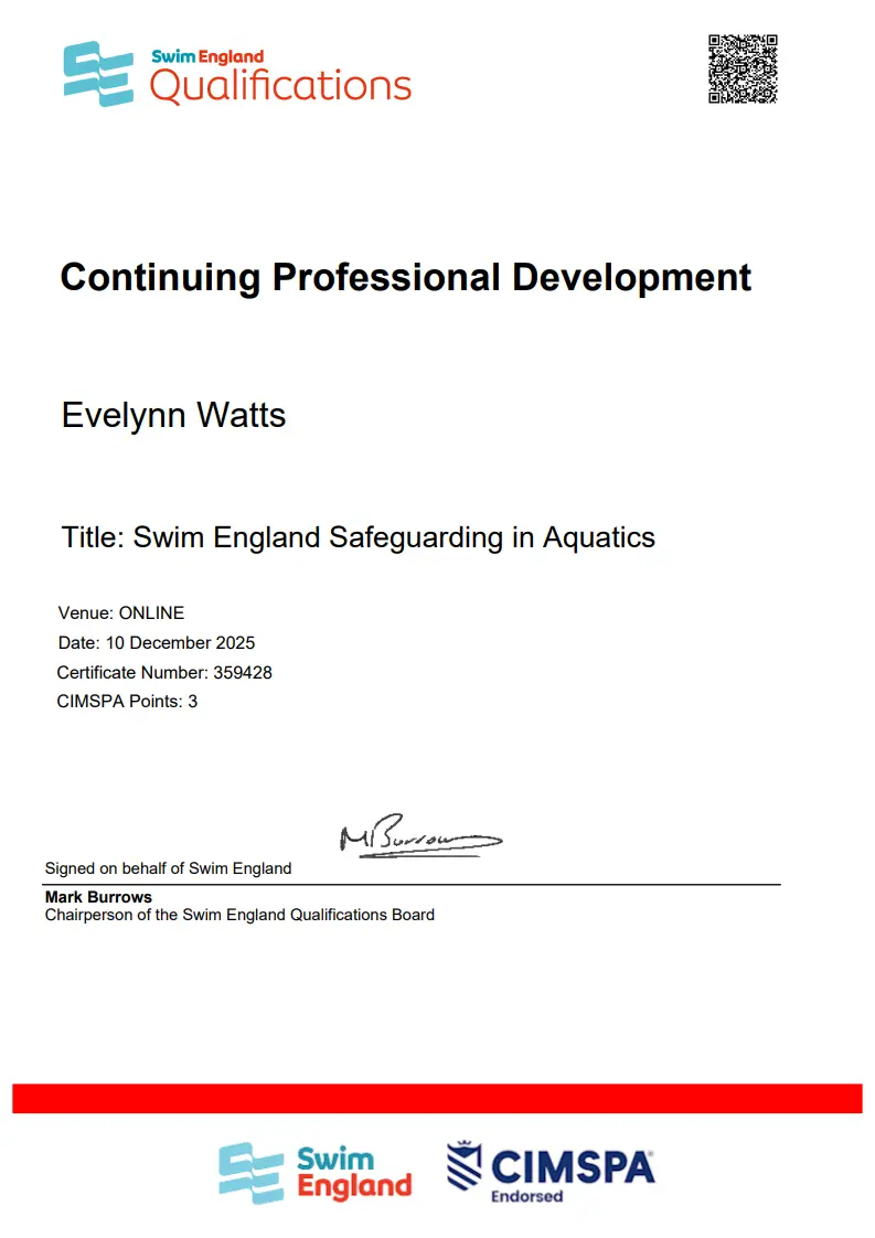10-12-2025 - Evelynn Watts - Safeguarding in Aquatics
